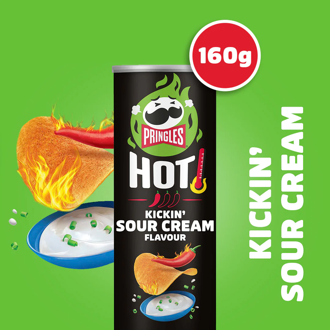 Pringles Hot Kickin' Sour Cream Flavour - 160g - Image 3