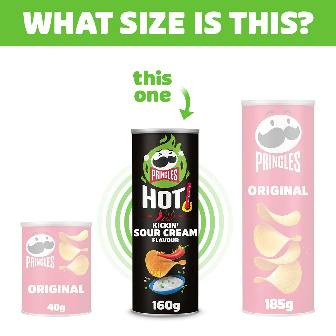 Pringles Hot Kickin' Sour Cream Flavour - 8x 160g - Image 4