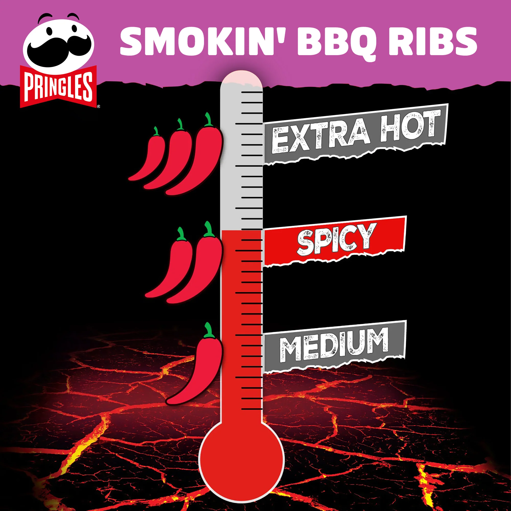 Pringles Hot Smokin' BBQ Ribs Flavour - 160g - Image 4