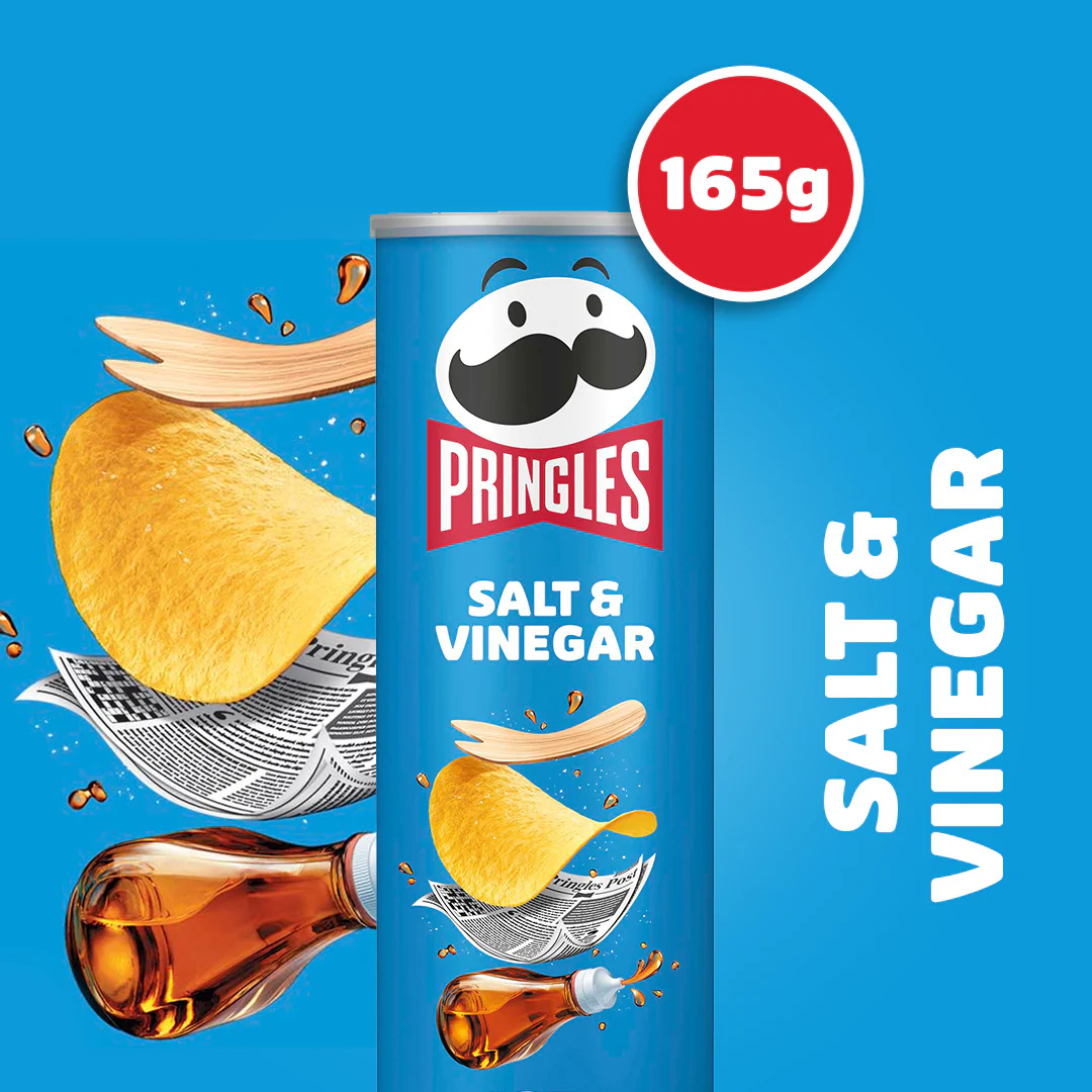 Pringles Salt & Vinegar - 8x 165g - Image 3