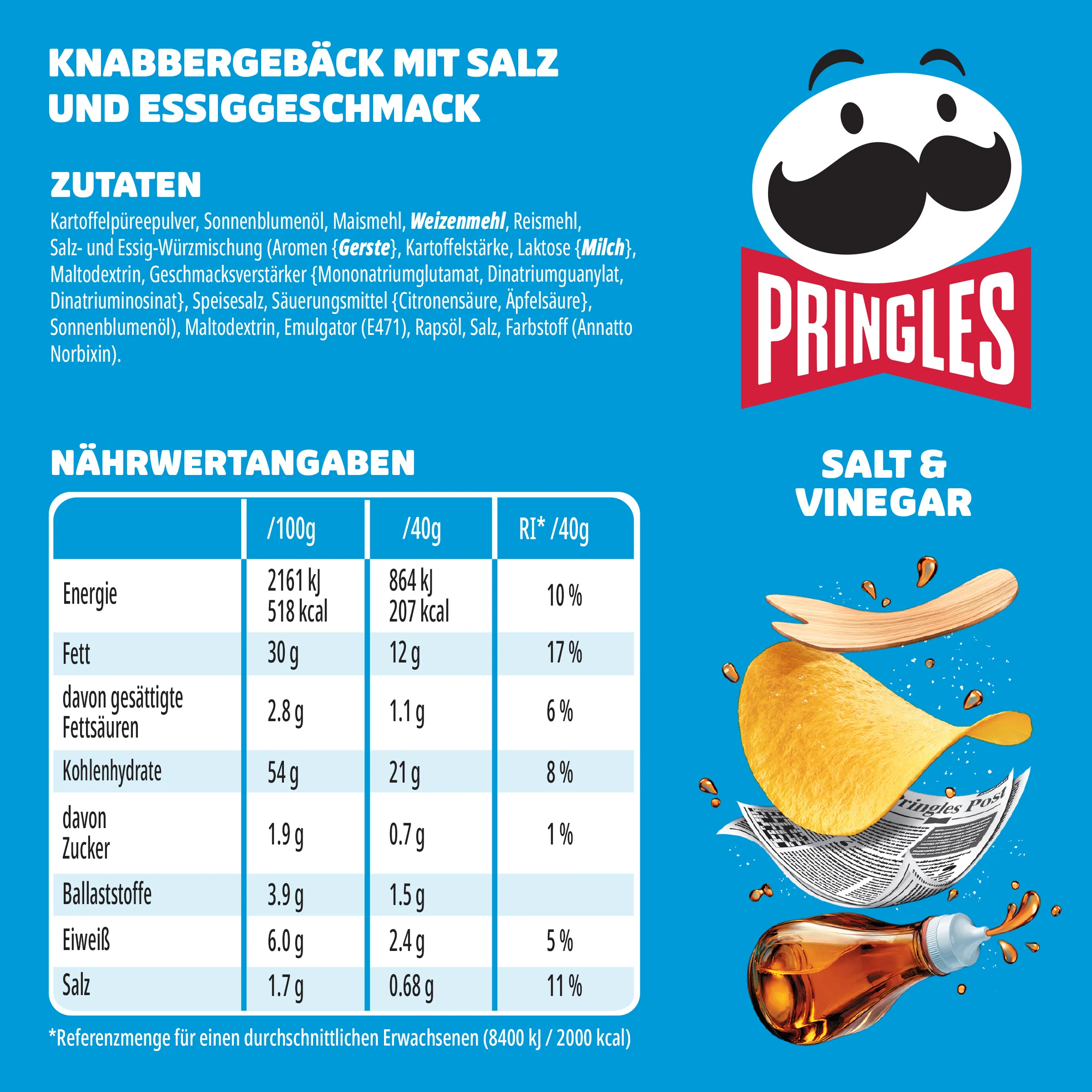 Pringles Salt & Vinegar - 24x 40g - Image 4
