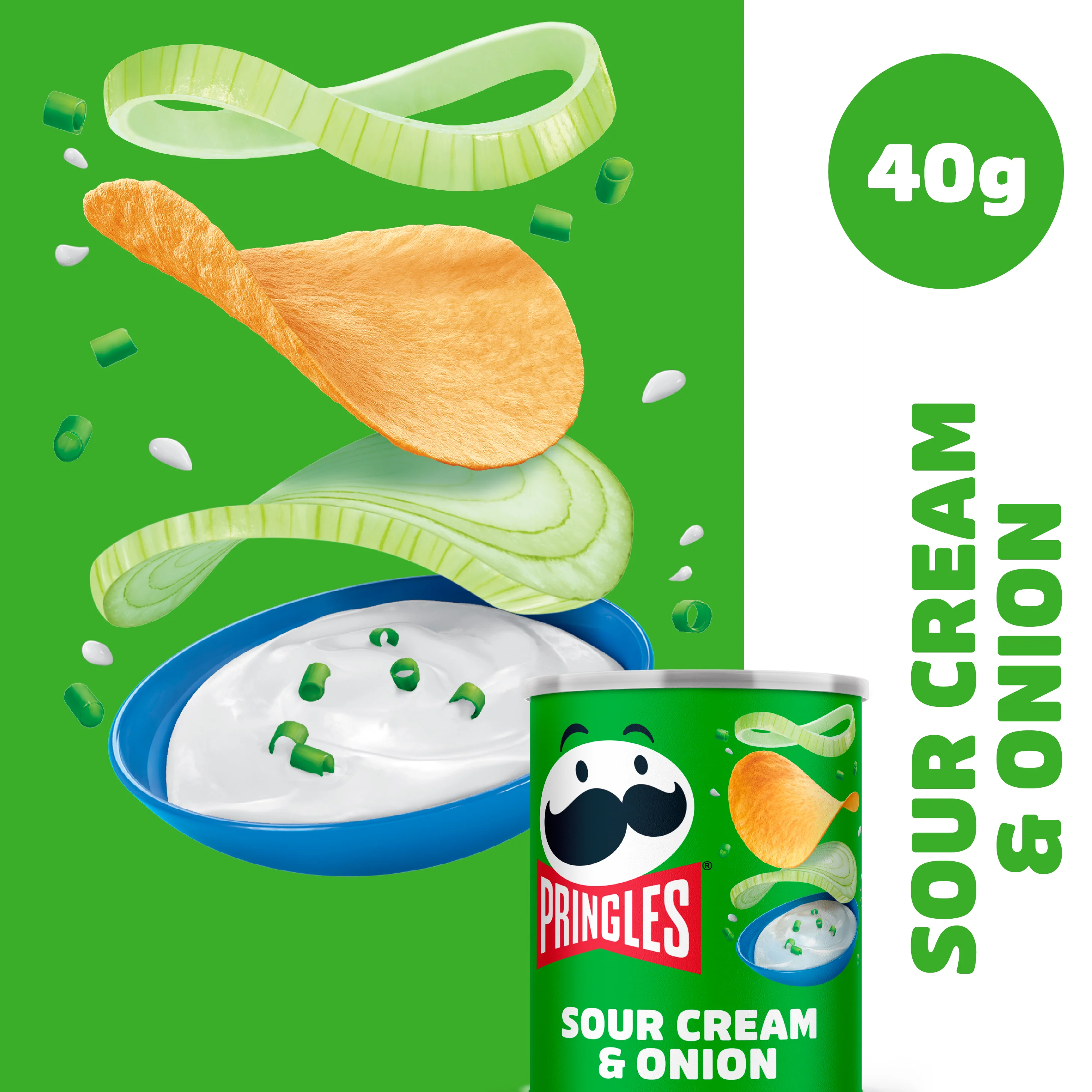 Pringles Sour Cream & Onion - 24x 40g - Image 2