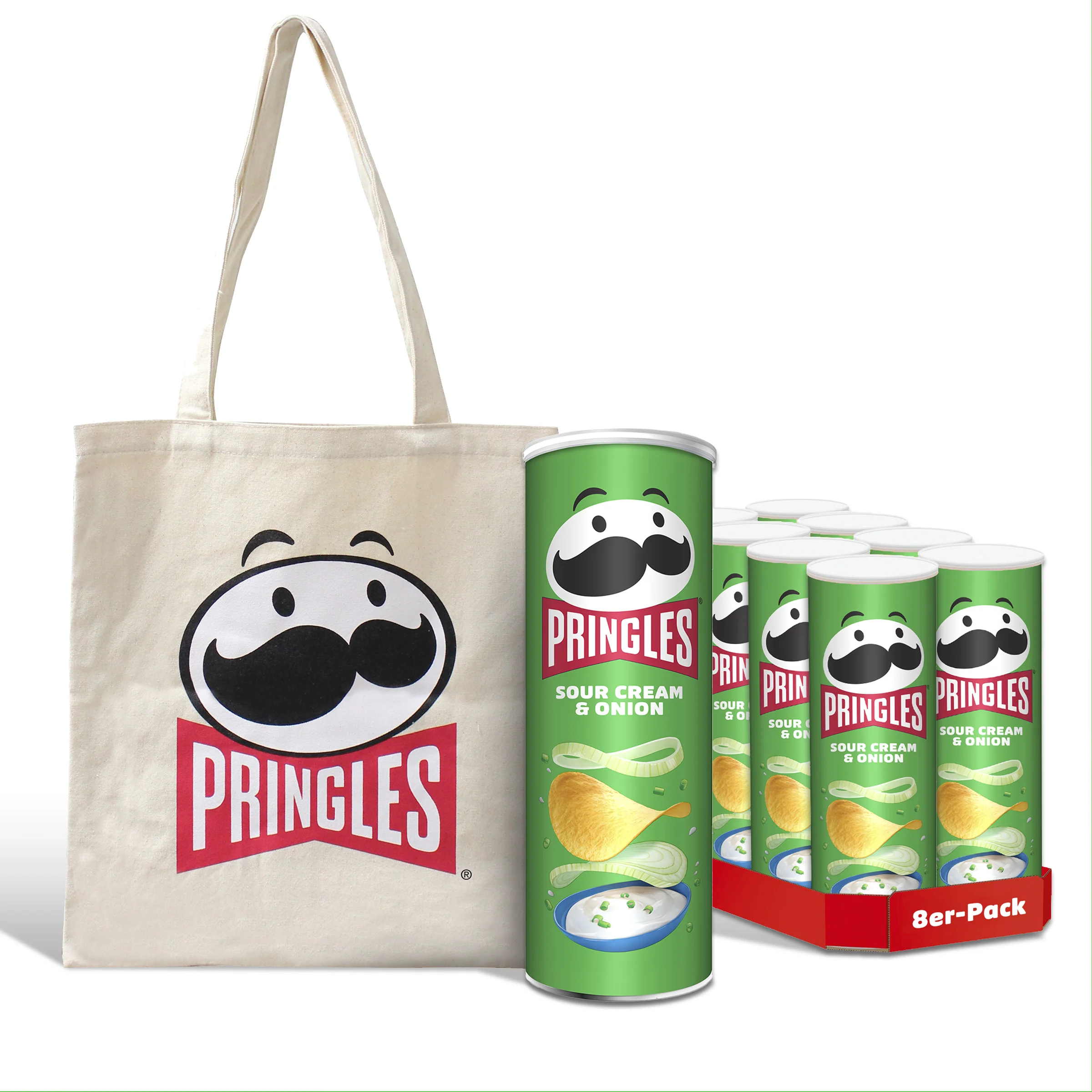 Tote Bag + Pringles Sour Cream & Onion - 8x 165g